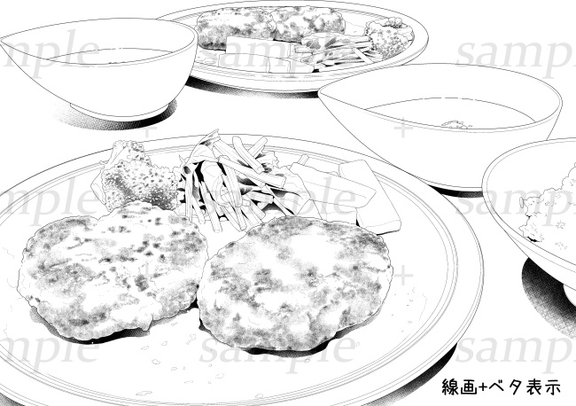 食べ物素材-ハンバーグ