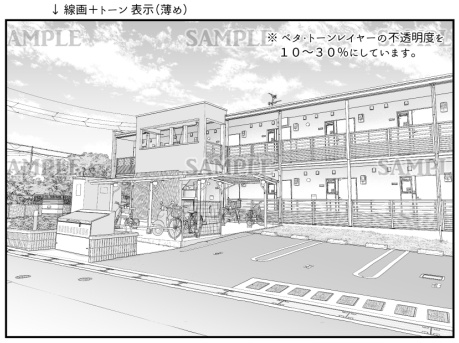 背景素材-アパート1-A