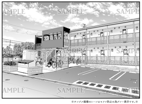 背景素材-アパート1-A