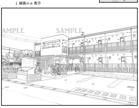 背景素材-アパート1-A