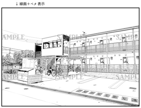 背景素材-アパート1-A