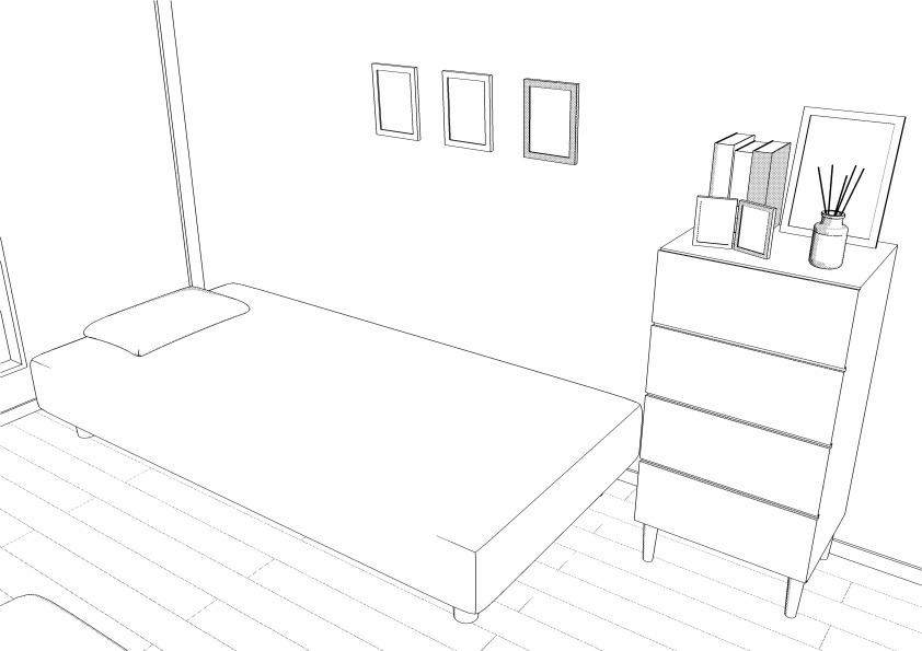 LT変換で楽々作画! 3D素材「room_01」