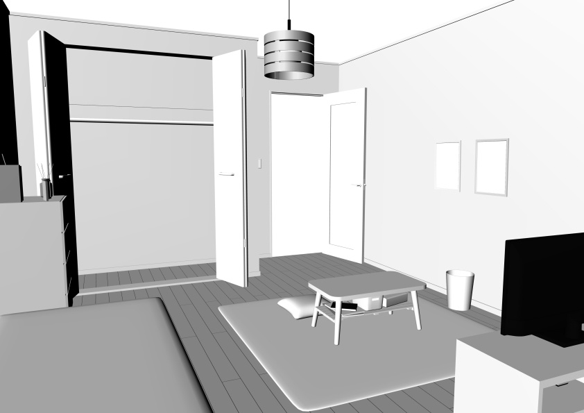 LT変換で楽々作画! 3D素材「room_01」