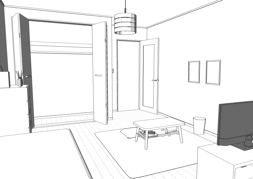 LT変換で楽々作画! 3D素材「room_01」