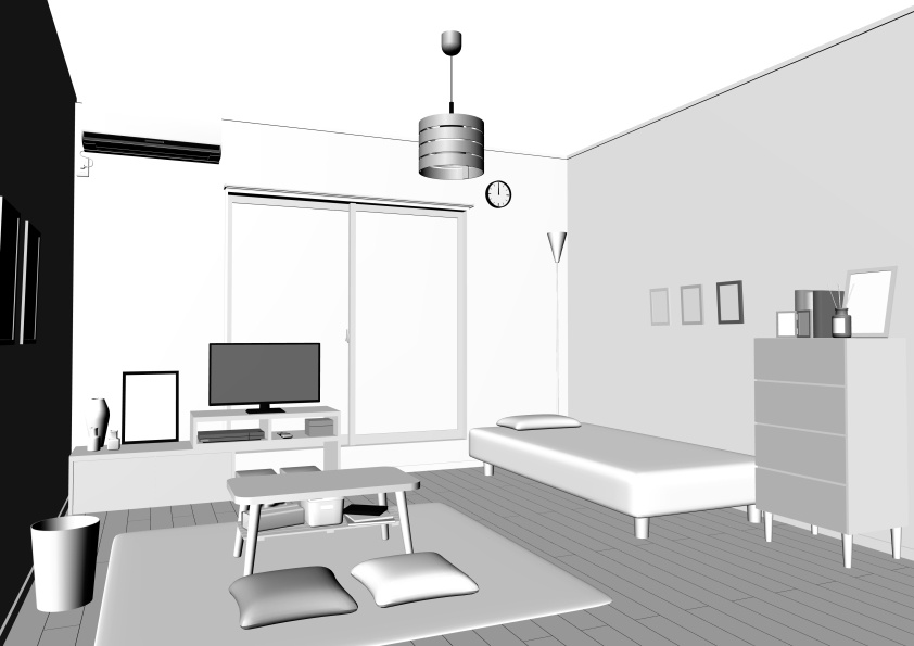 LT変換で楽々作画! 3D素材「room_01」