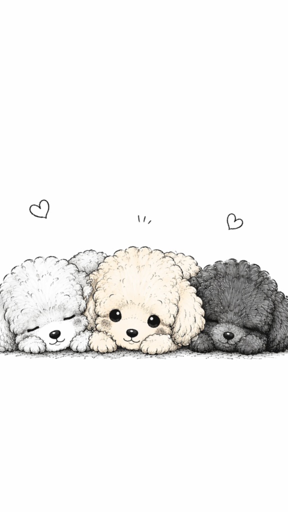 ゆるふわなトイプードルのスマホ壁紙10点セット