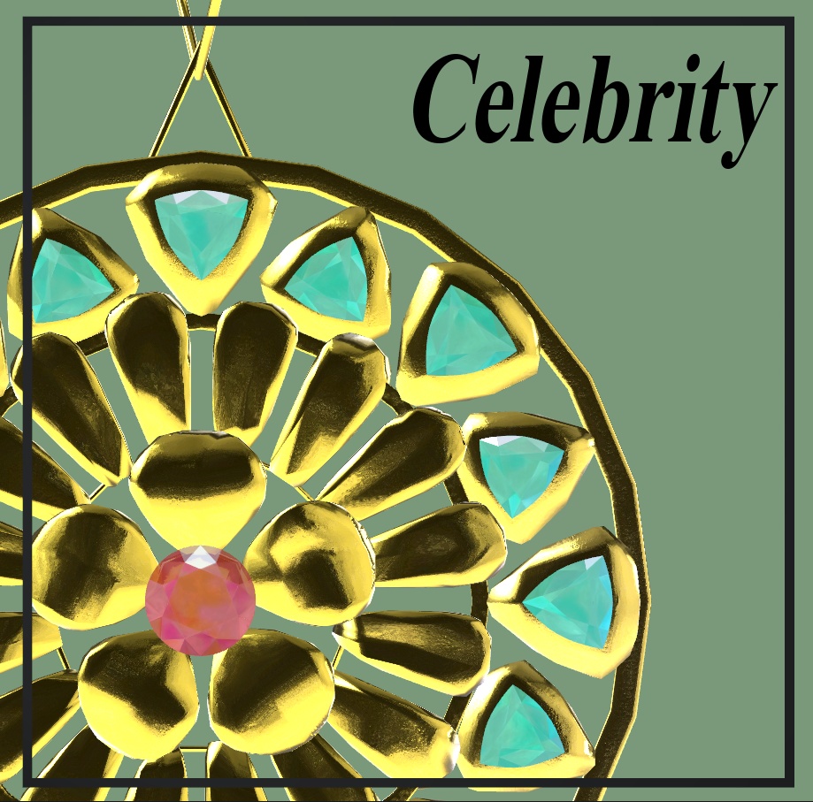 【VRC用アクセサリー】セレブリティあふれるイーピンモチーフイヤリング