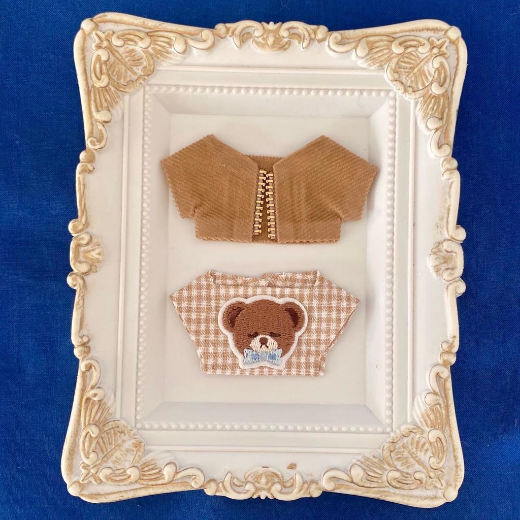 ぬい服10〜12㎝＊2枚セット＊くまさんワッペン