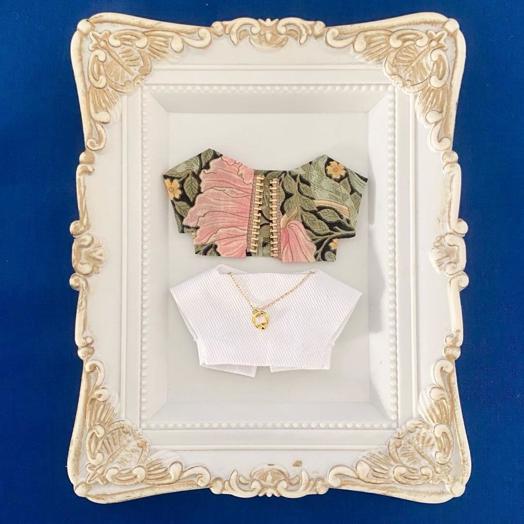 ぬい服10〜12㎝＊2枚セット＊ピンクフラワー