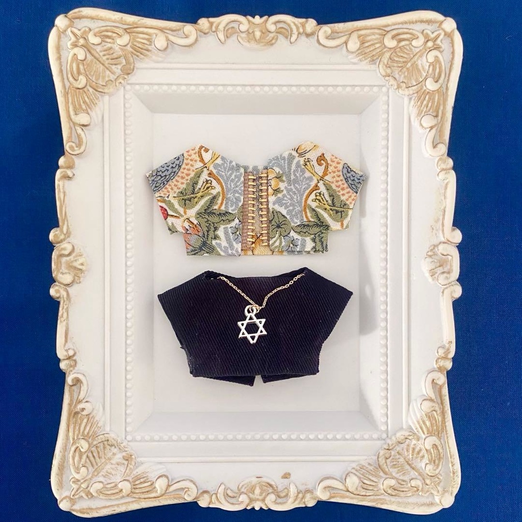 ぬい服10〜12㎝*2枚セット*ストロベリーシーフ【アイボリー】