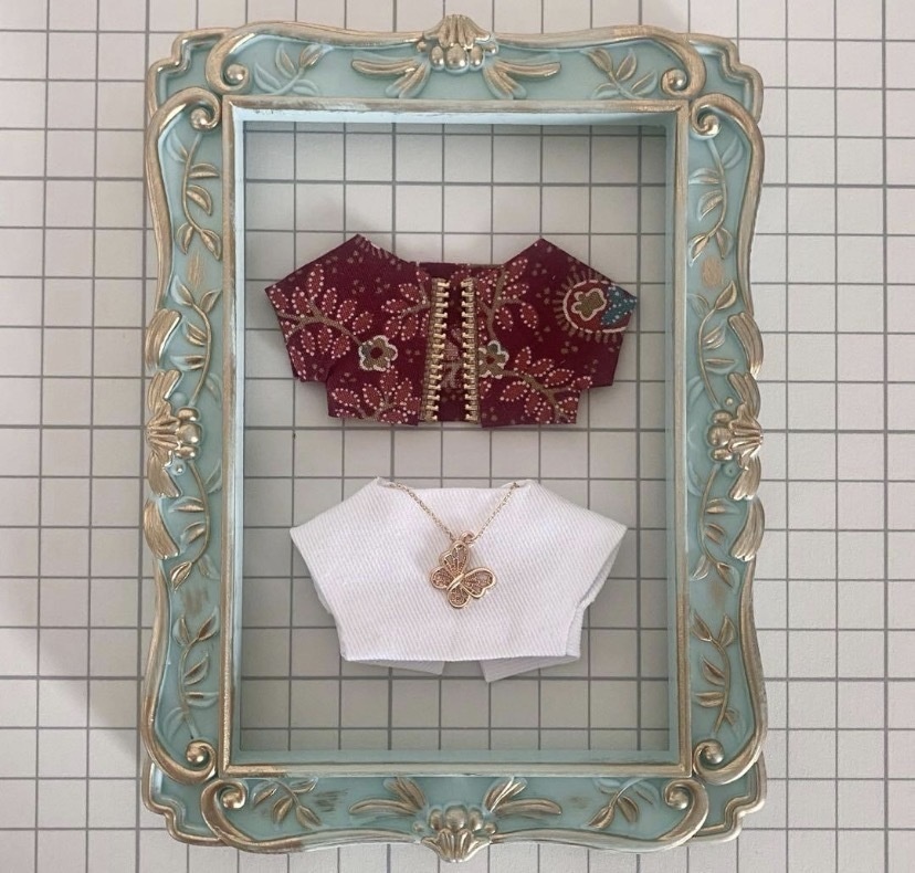 ぬい服10〜12㎝＊2枚セット＊臙脂