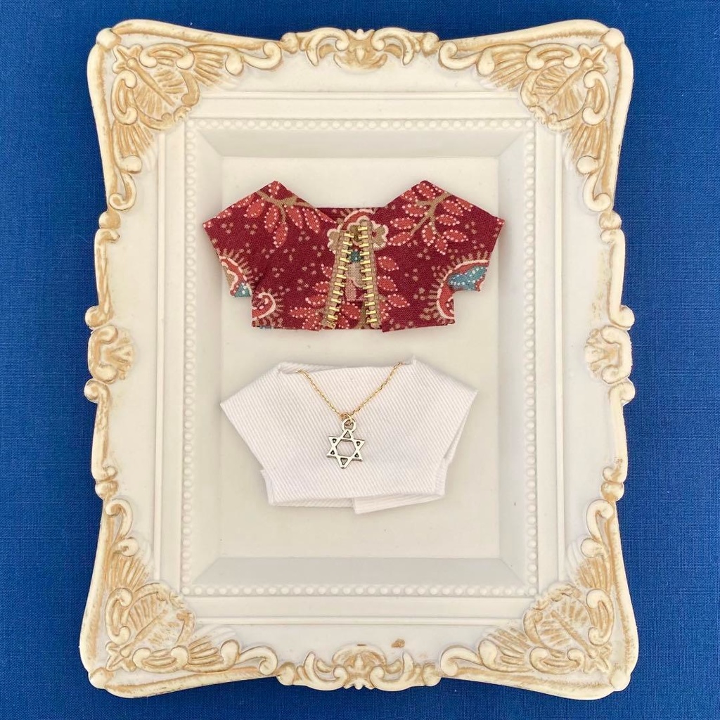 ぬい服10〜12㎝＊2枚セット＊臙脂