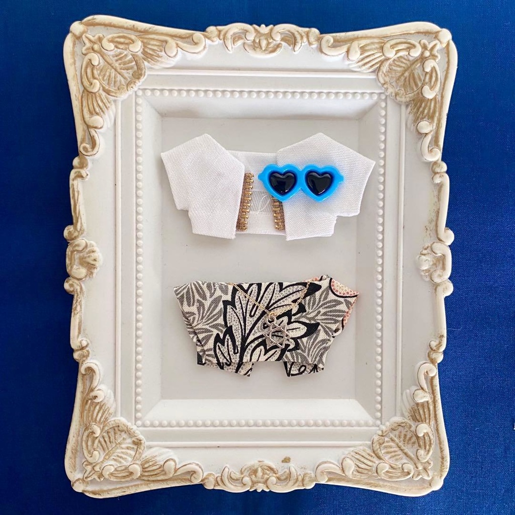 ぬい服10〜12㎝＊2枚セット＊ホワイトアロハ