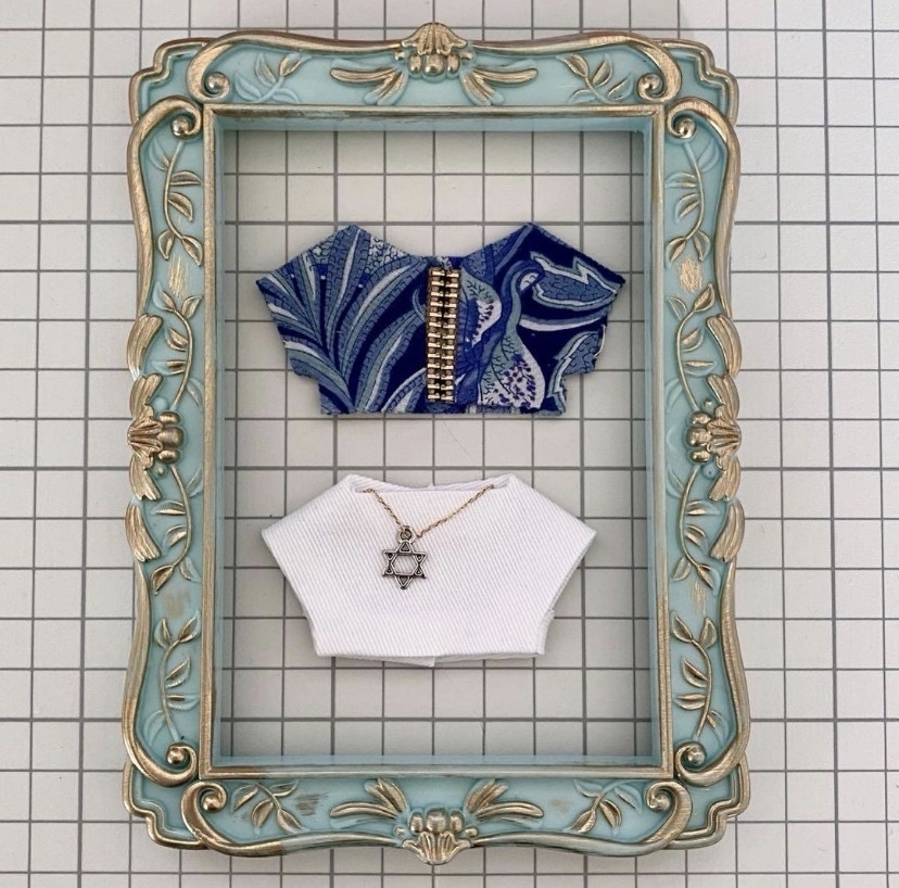 ぬい服10〜12㎝*2枚セット*ハワイアン・ペイズリー【ブルー】