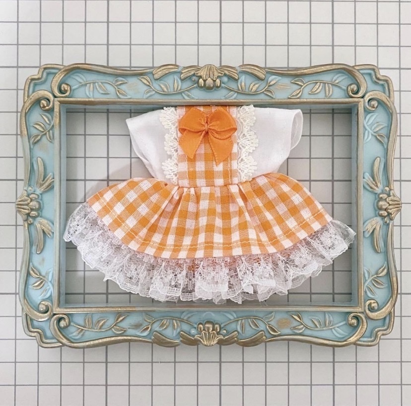 ぬい服10〜12㎝*ワンピース❤︎オレンジ