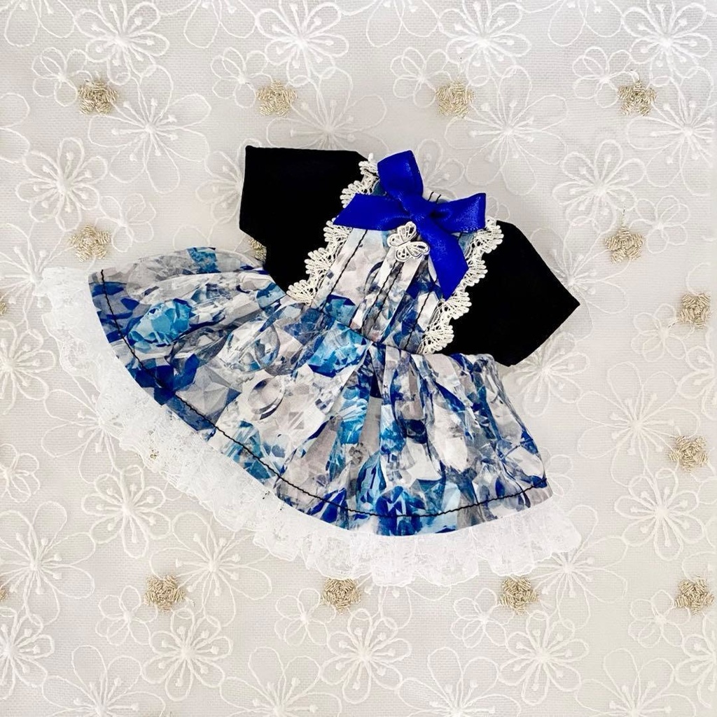 ぬい服15〜16㎝用 ワンピース ♡ アレクサンドラ ・アクアマリン