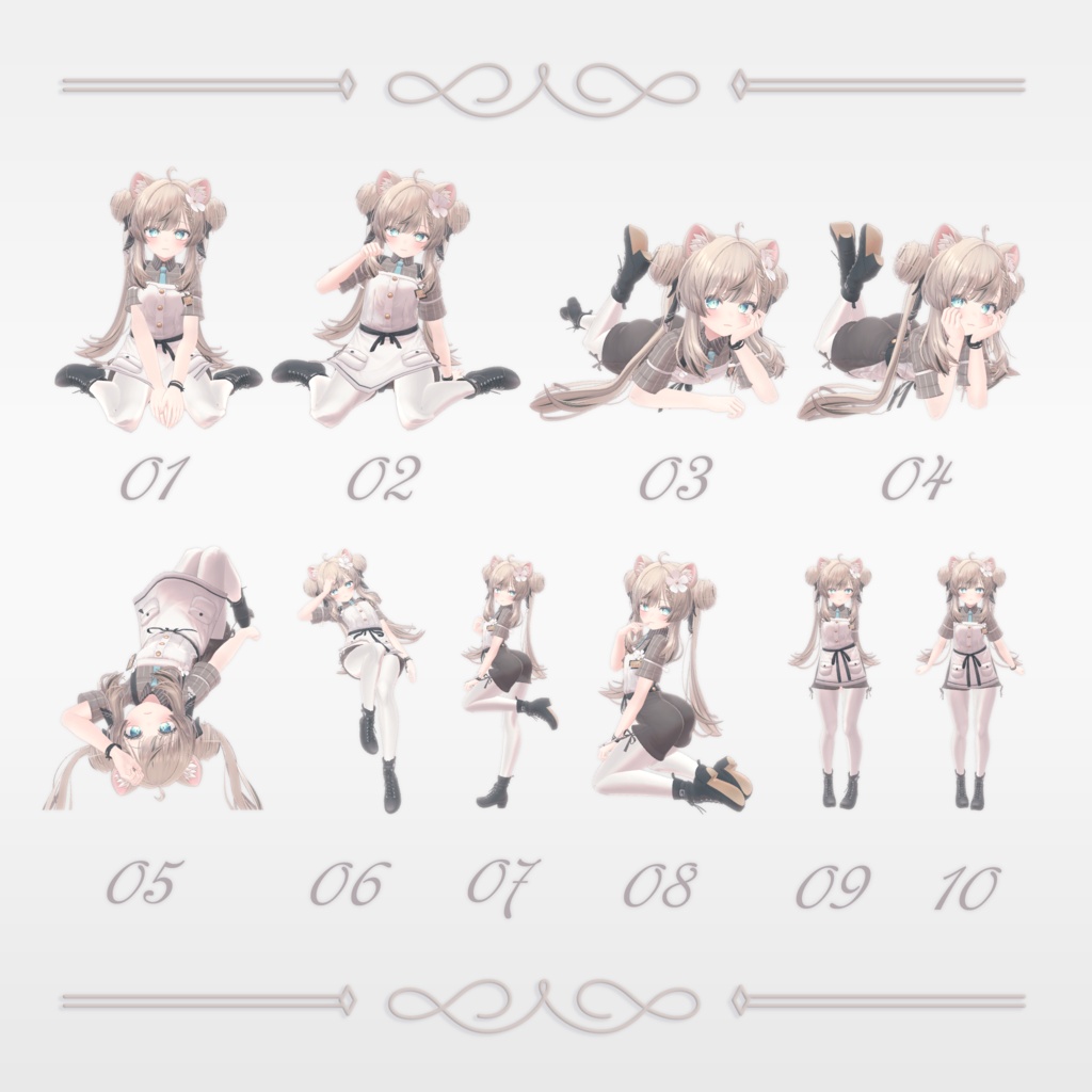 ❤︎ SALE ❤︎ 🤍 PoseSetA 🤍10種【撮影用カメラ、背景、PostProcess同封 】