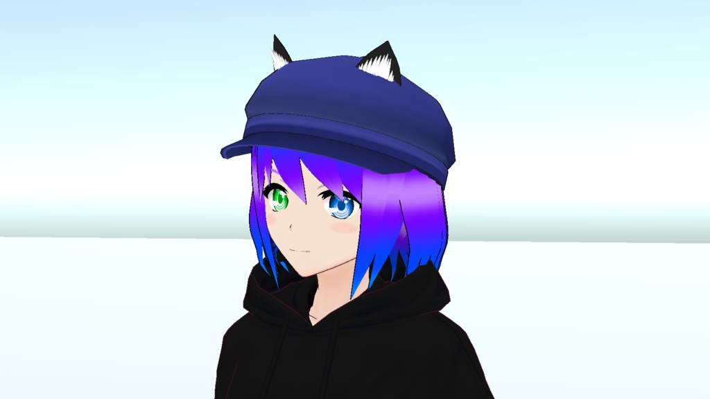 キャスケット帽(青)