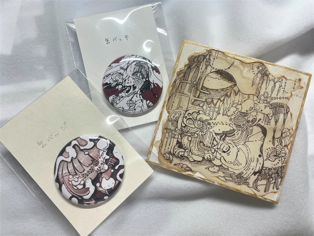 ミニ色紙と缶バッジのセット①