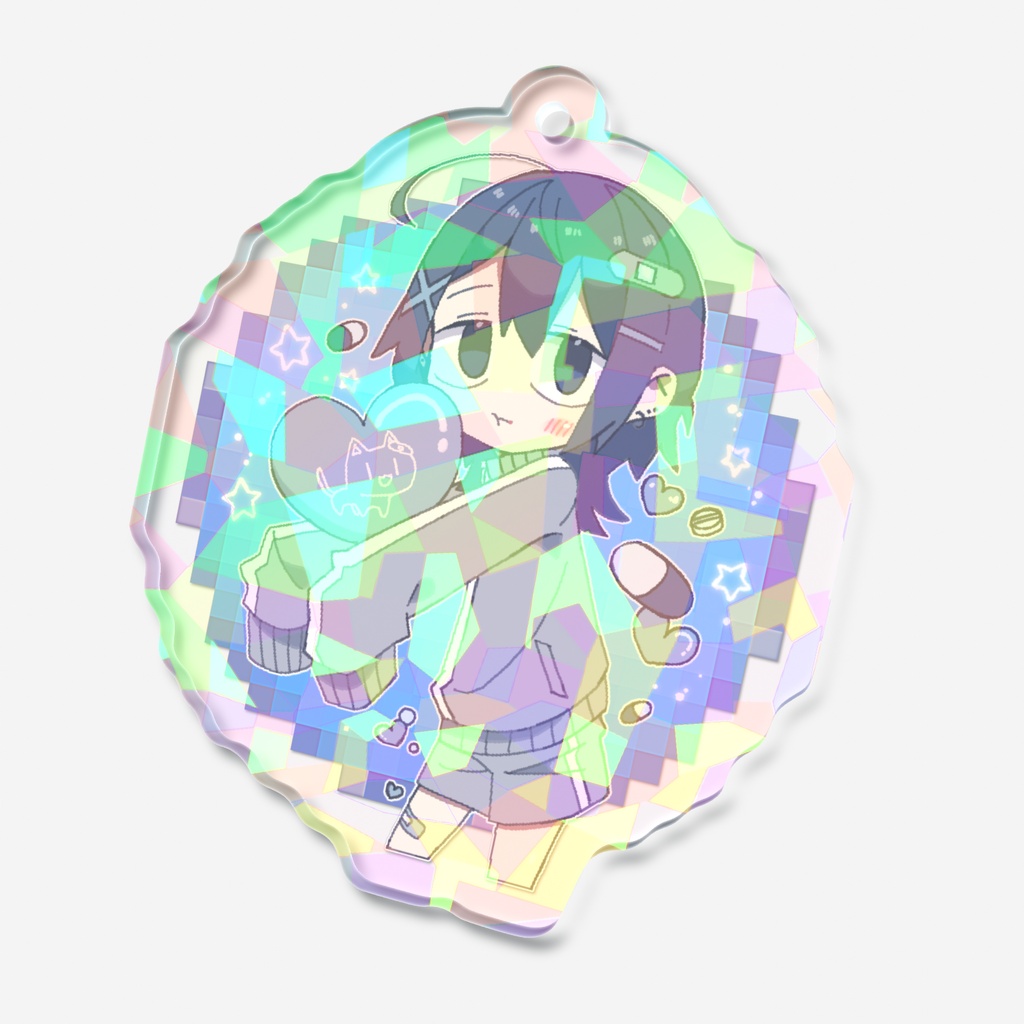 「ちょっと暗い女の子」ホログラムアクリルキーホルダー