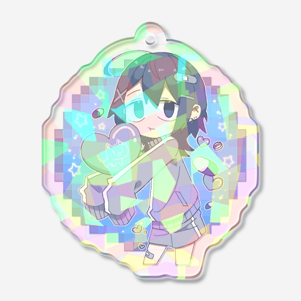「ちょっと暗い女の子」ホログラムアクリルキーホルダー
