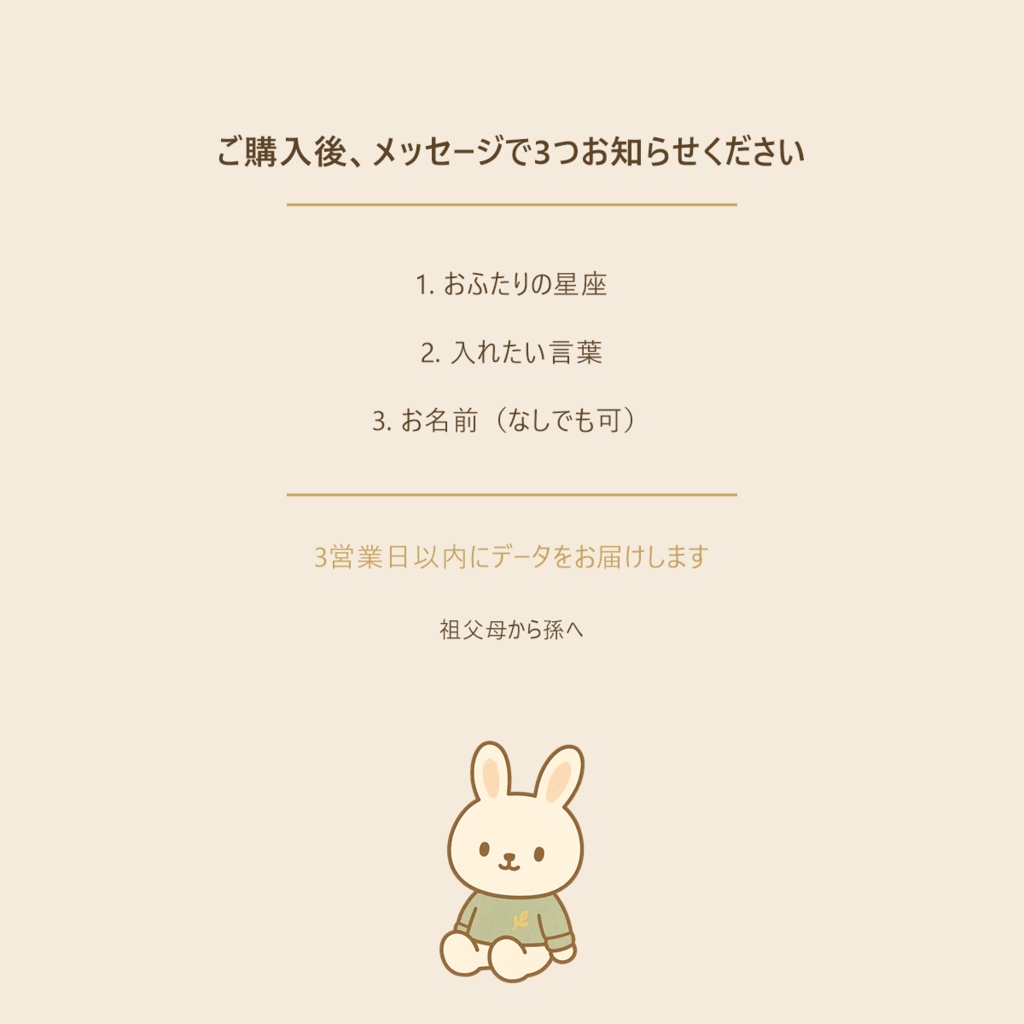 【受注制作】ことのはうさぎ ふたりの星座アート|2名|お名前・メッセージ入り|印刷用データ