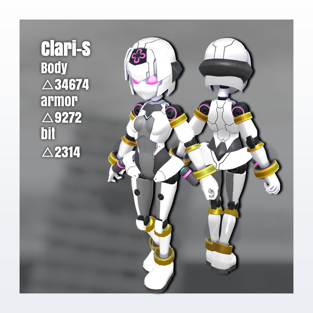 VRC想定オリジナル3Dモデル「Clari-S」ver1.00