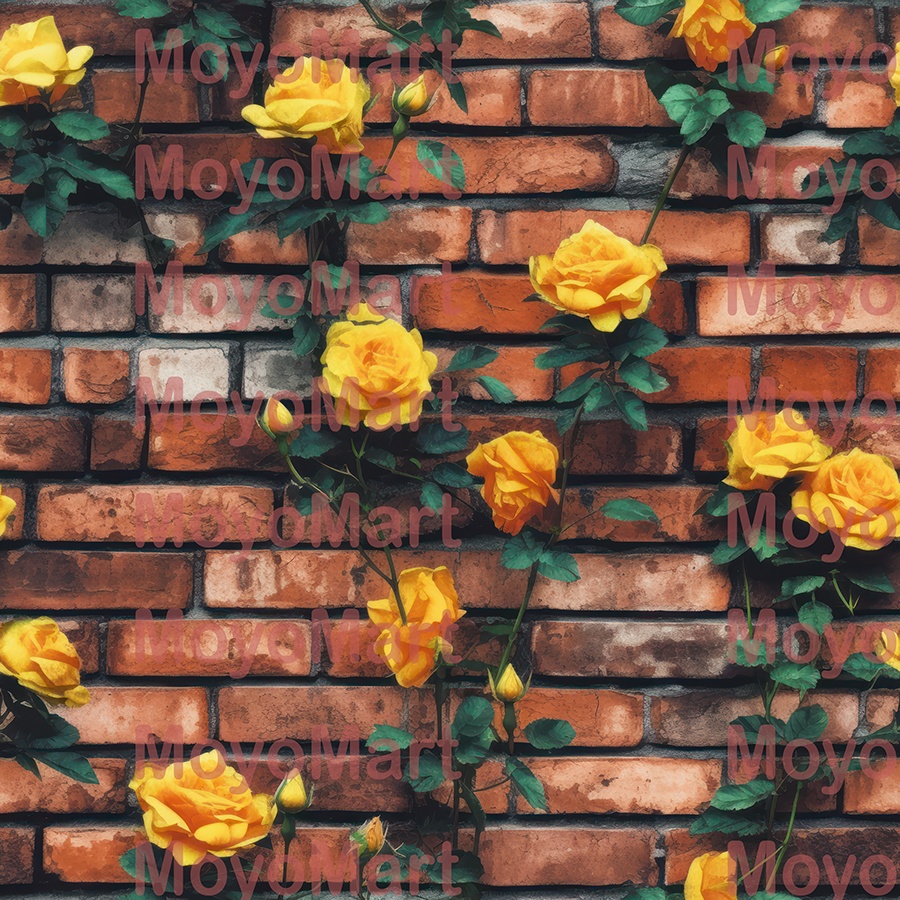 高解像度シームレスパターン10種 - イエローローズパレード