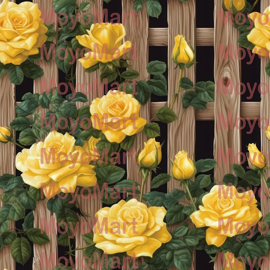 高解像度シームレスパターン10種 - イエローローズパレード