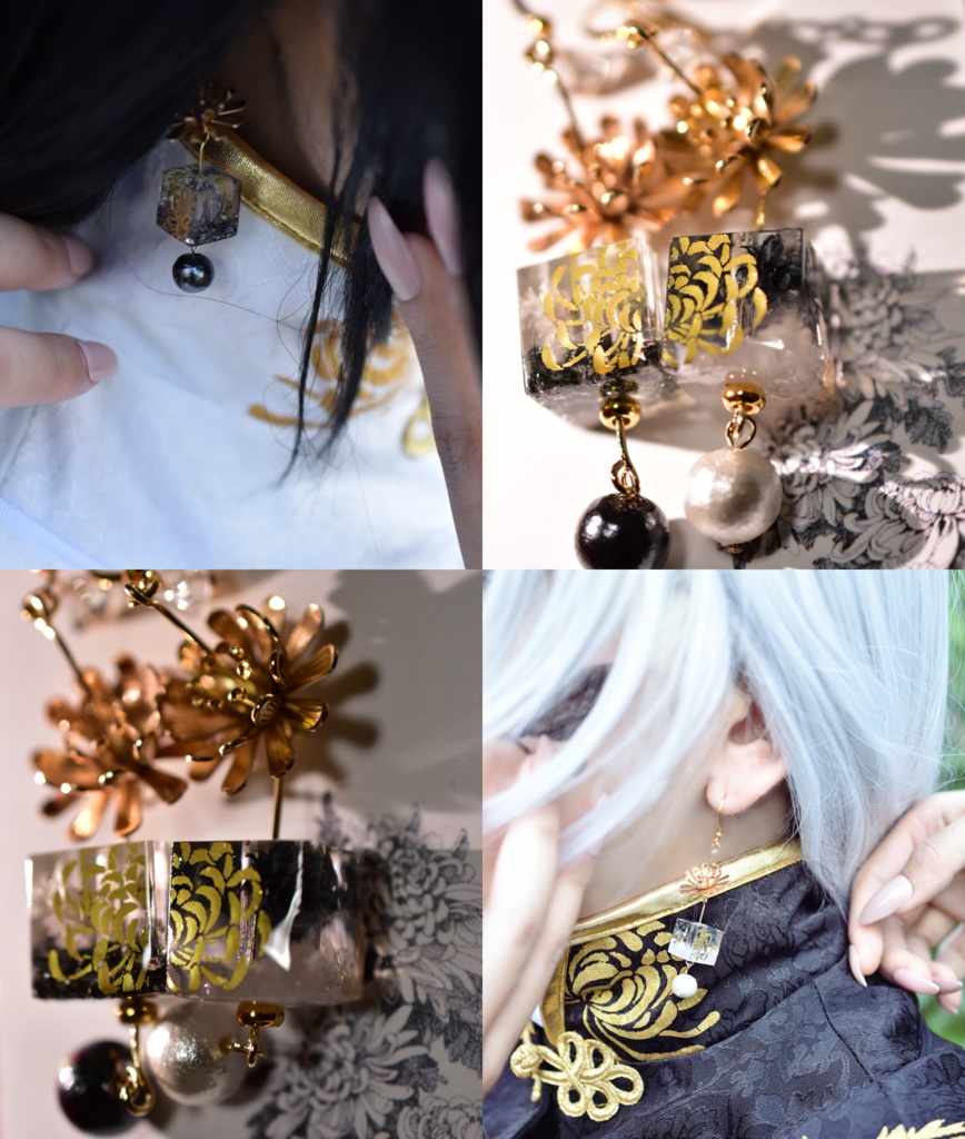 キューブピアス 白黒無常(残花の涙)