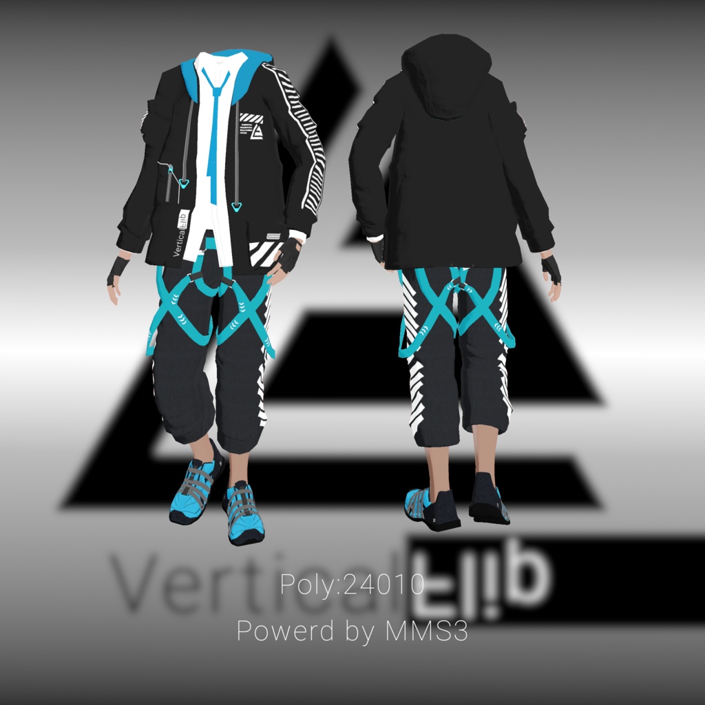 【3Dモデル用衣装】VF_Cyan