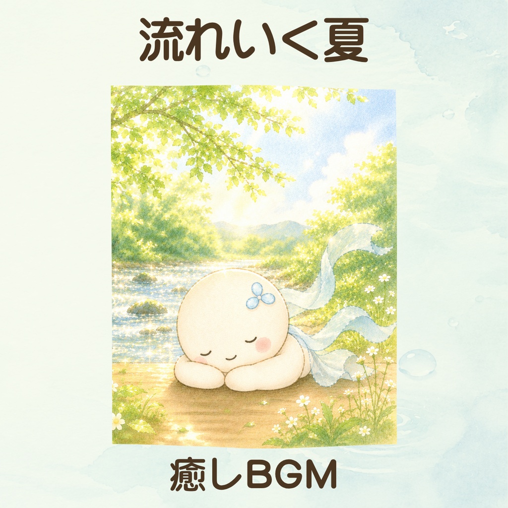 【癒しBGM】やさしいピアノと川のせせらぎ|流れいく夏【ゆる神さまBGM】ミズハノメ