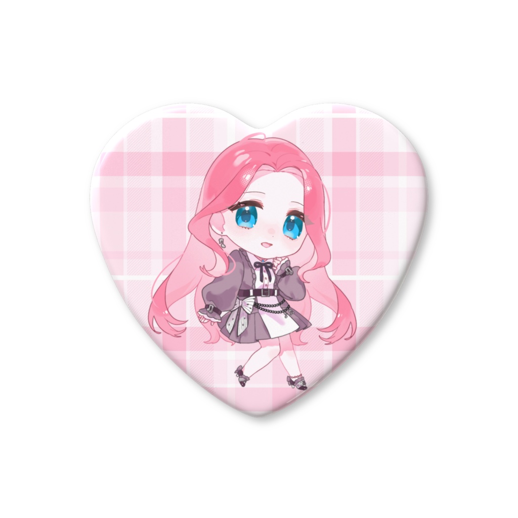 【雨遊ＳＤキャラ】ハート缶バッジ