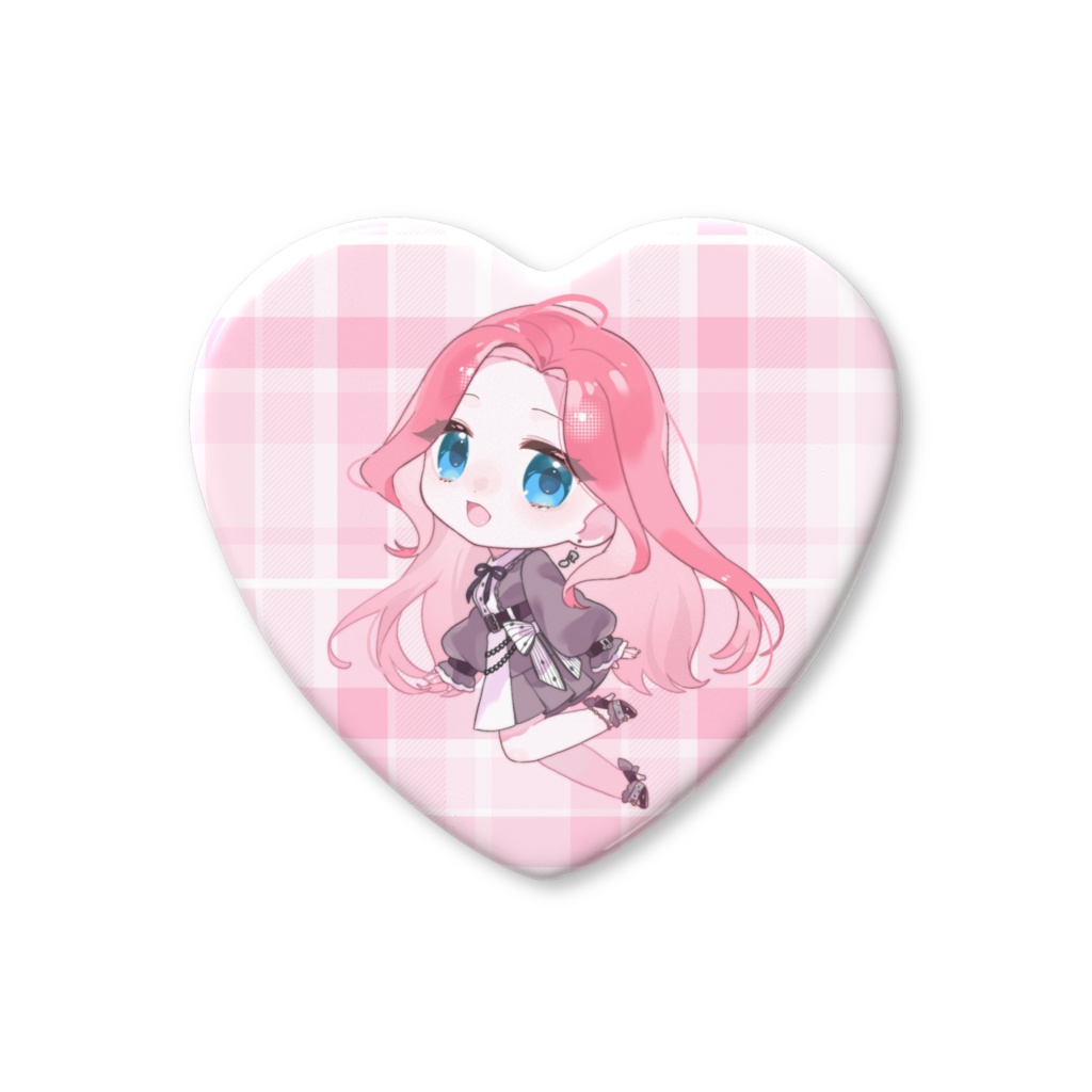 【雨遊ＳＤキャラ】ハート缶バッジ