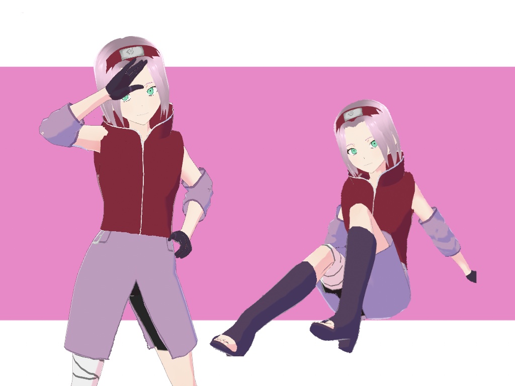 Sakura 3D model and textures 