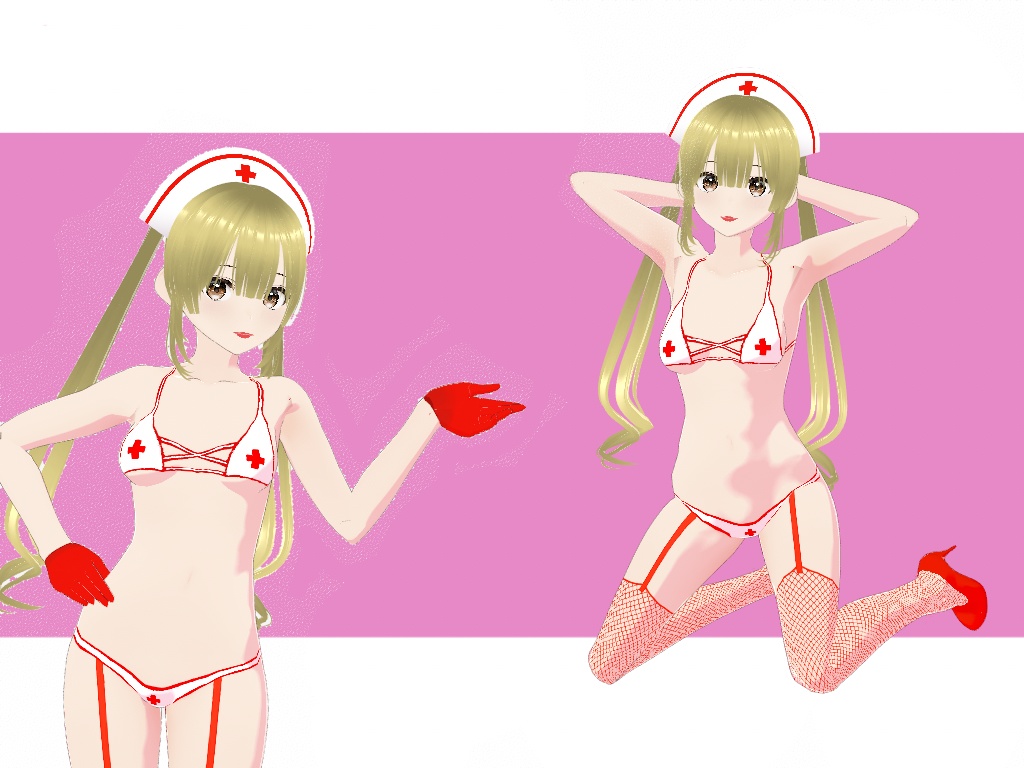 caring cute nurse - Lingerie model on VROID