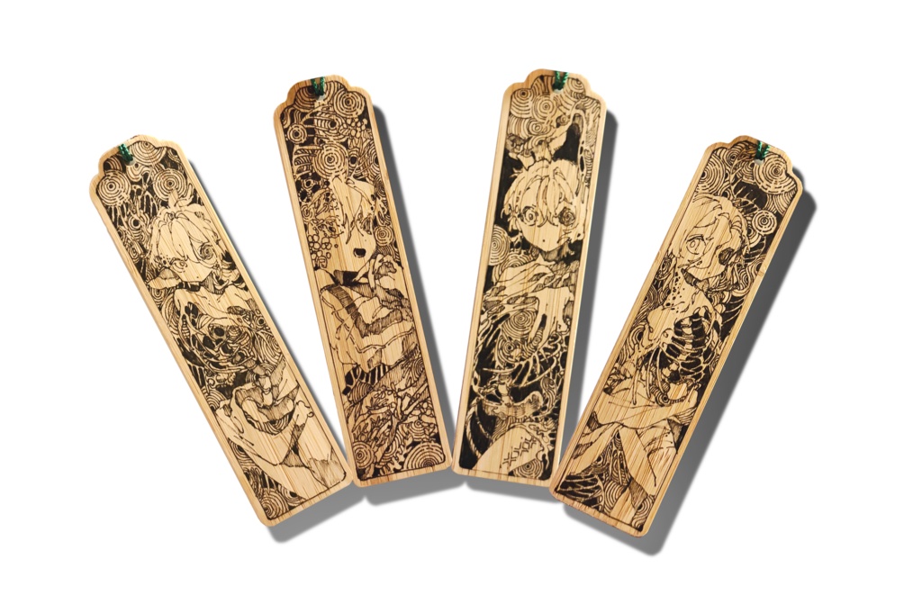 木の栞(ランダム)-Wooden bookmark (random)