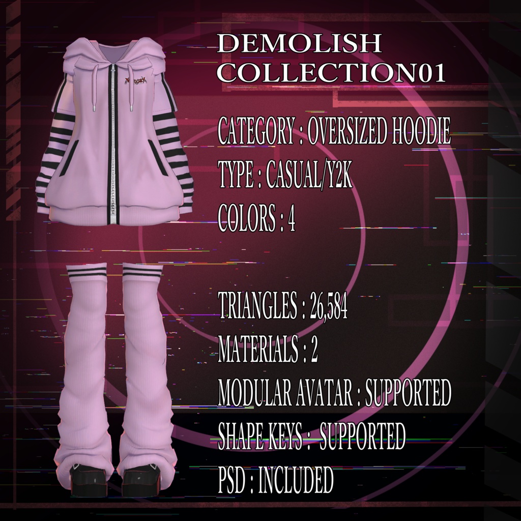 【4アバター対応衣装】DEMOLISH 01