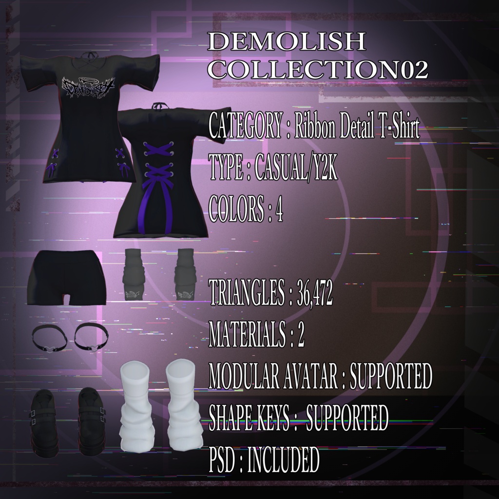【4アバター対応衣装】DEMOLISH 02