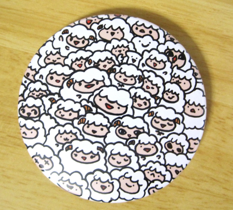ヒツジ缶バッチ　山盛り