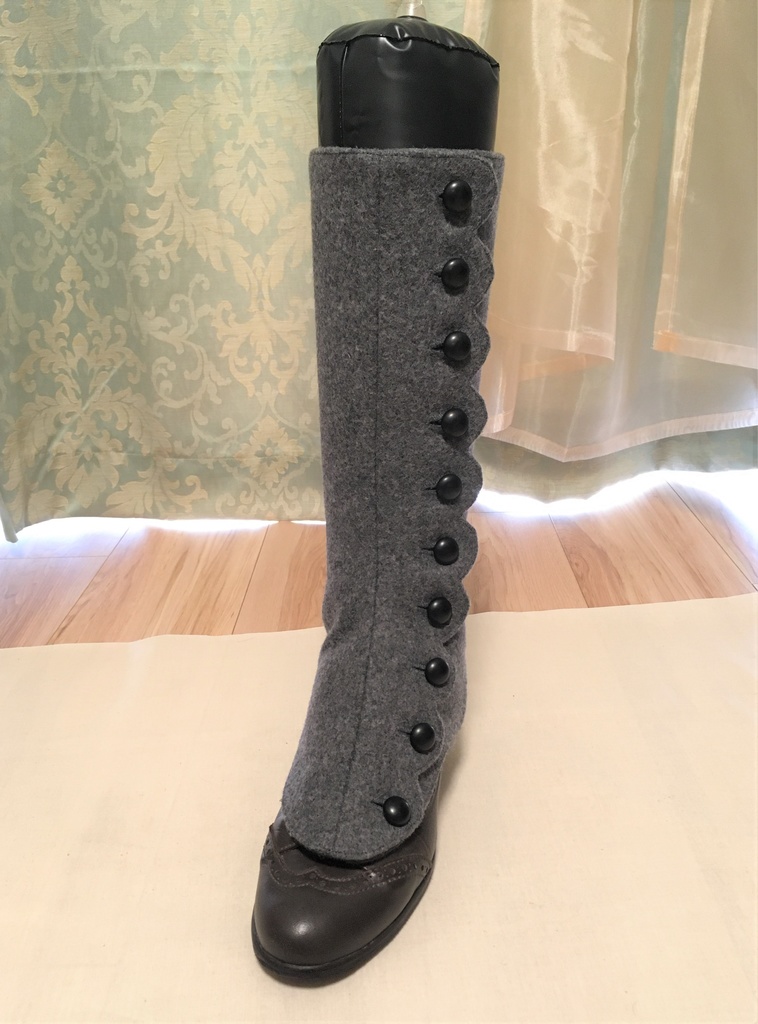 【受注生産 Build-to-order】スカラップボタンブーツスパッツ scalloped button boots spats