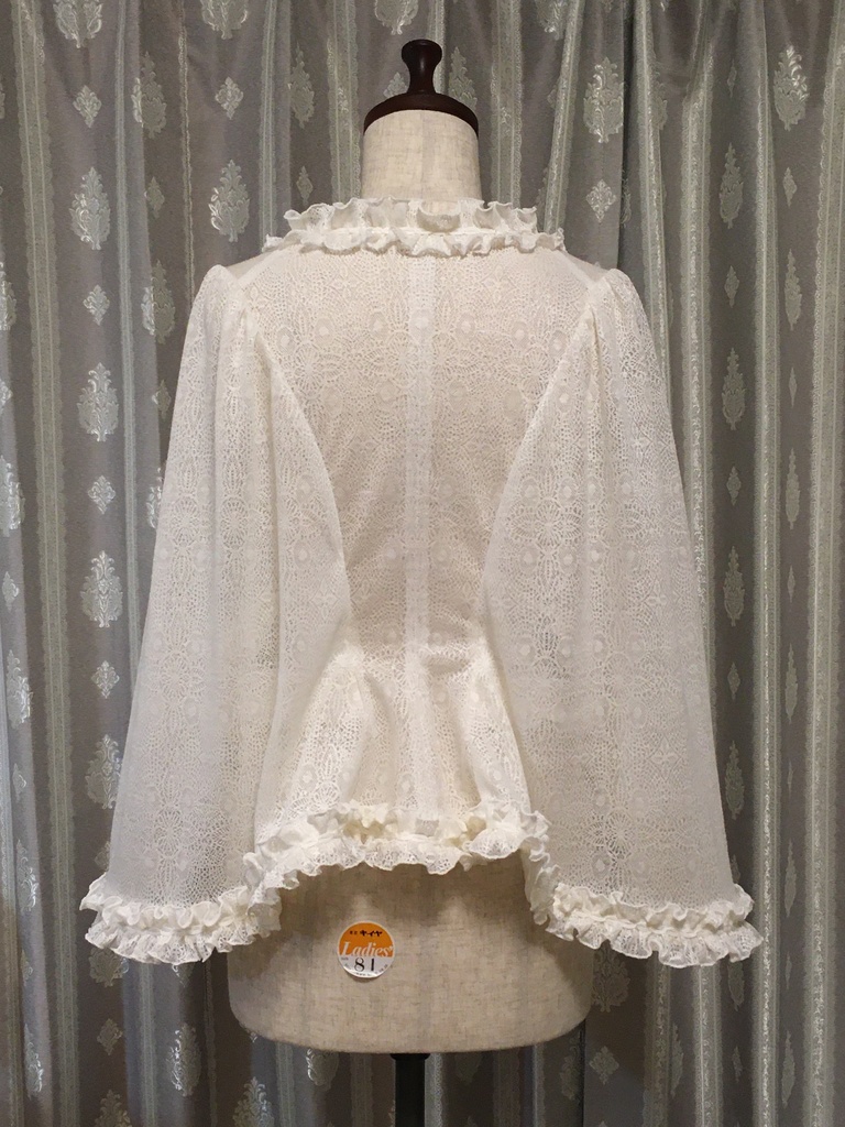 【受注生産】ドルマンスタイルレースマント 黒