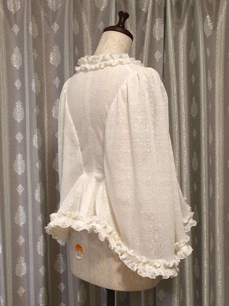 【受注生産】ドルマンスタイルレースマント 黒