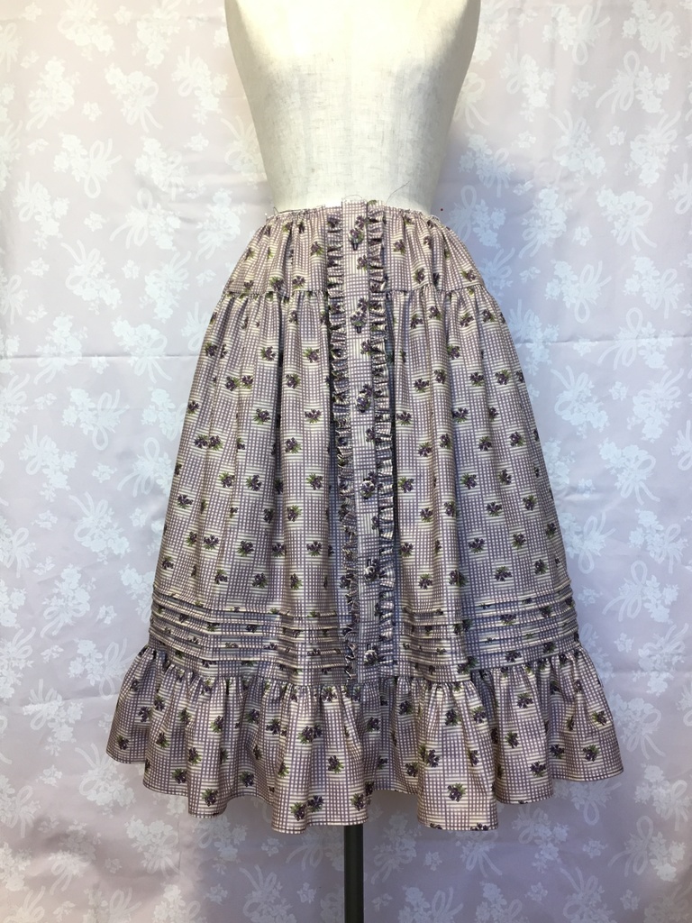 気まぐれ前ボタン開きティアードスカート