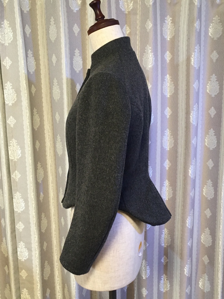 Victorian tight fitting single breasted jacket (gray wool)