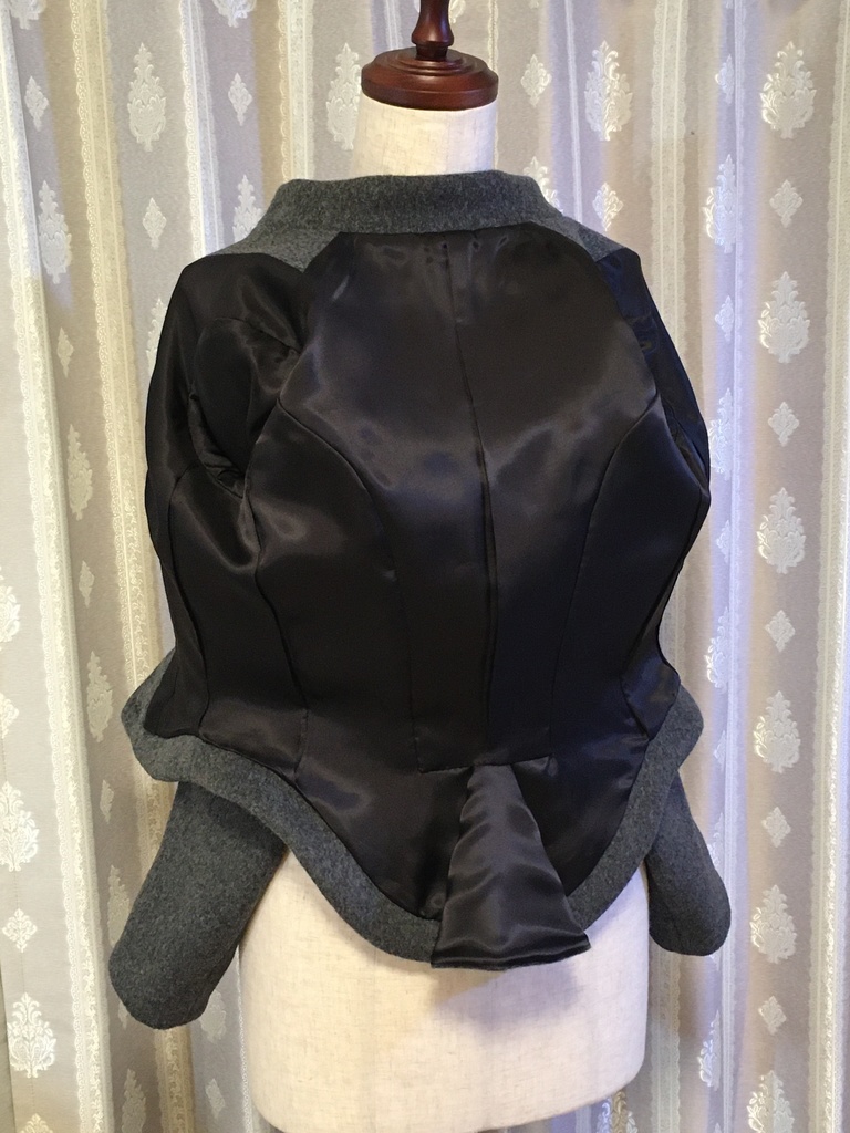 Victorian tight fitting single breasted jacket (gray wool)