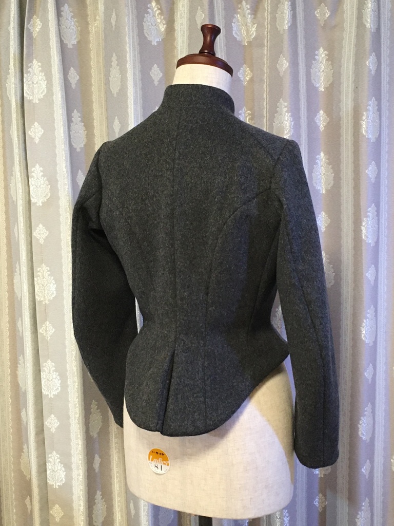 Victorian tight fitting single breasted jacket (gray wool)