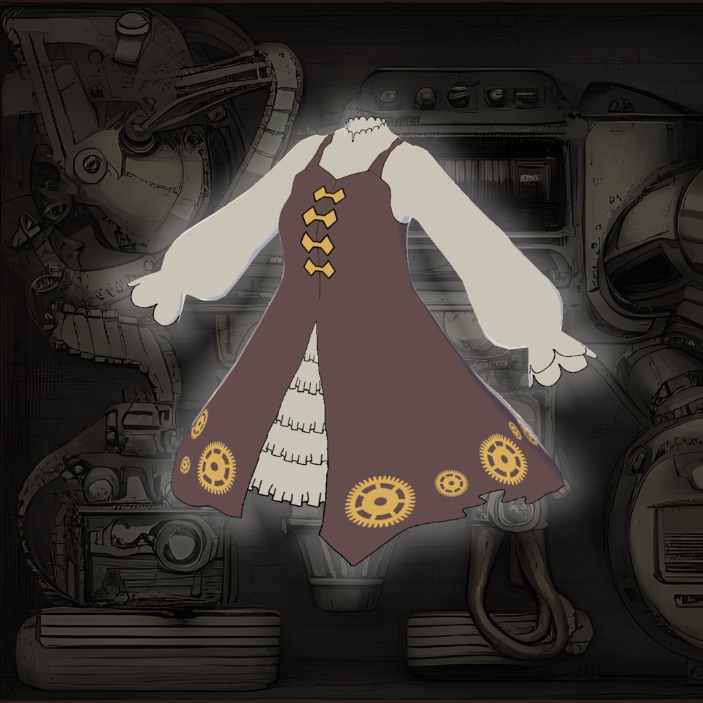 【VRoid】スチームパンク風ワンピース