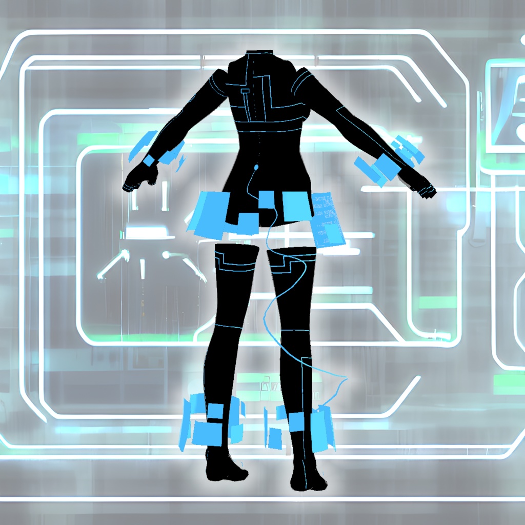 【VRoid】アンドロイド電子回路スーツ