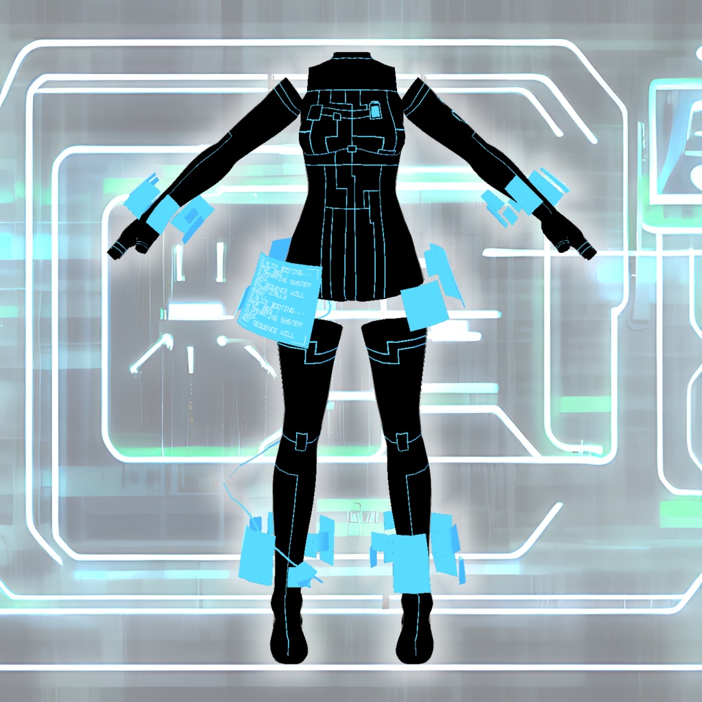 【VRoid】アンドロイド電子回路スーツ